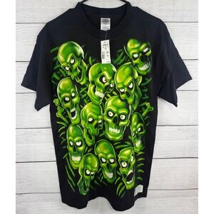Liquid Blue 2001 Skulls Vintage Mens Shirt M‎ Juicy J Streetwear Supreme AOP New